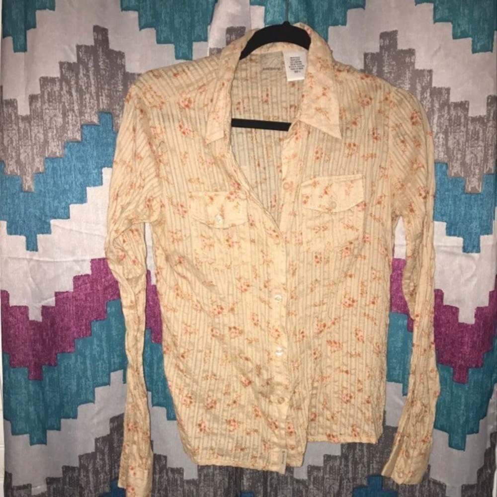 Billabong Floral Button Up Long Sleeve Shirt
